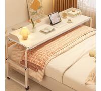 Mesita de cama tamaño King con ruedas, mesa de noche móvil de altura ajustable para un uso fácil en cualquier lugar de la casa, ideal para comidas, trabajo y actividades de ocio
