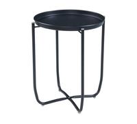 Mesita de jardín sandefjord acero 53x40 cm - negro [en.casa]