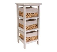 Mesita de madera blanca 25x25x57