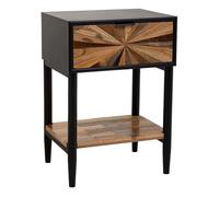 WANDERLUST DECO Mesita de Madera y Metal de 1 Cajon y 1 balda Marron 41x32x60