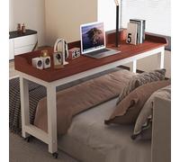 Mesita de noche ajustable con ruedas, escritorio para laptop con ruedas, bandeja de cama para comer y trabajar, carrito de noche para uso doméstico y oficina, soporte de lectura portátil, 200 x 50 cm.