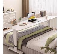 Mesita de noche ajustable con ruedas para uso hospitalario, mesita de noche ajustable en altura para comer y portátil, ideal para uso doméstico