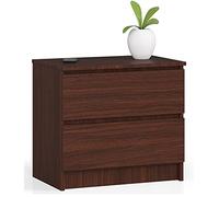 Mesita de noche AKORD K60 Wenge 60 cm 2 cajones frente en color Wenge 60x40x55 cm