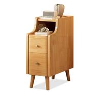 Mesita De Noche Alta, Mesita De Noche De Madera con ParticióN ExtraíBle Y Mango De Metal, Madera De Caucho For Cabecera, Lado del Sofá, Grietas En La Pared