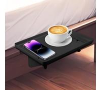 Mesita de noche, bandeja flotante, estante de cama para colgar, mesa auxiliar con clip, gestión de cables, 32 x 23,3, color
