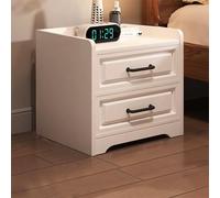 Mesita de noche blanca con cajón y estante de almacenamiento abierto, armario lateral moderno para dormitorio o sala de estar, mesa auxiliar estrecha con 40 cm de ancho