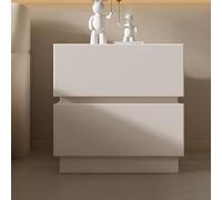 Mesita De Noche Blanca Lechosa Con 2 Cajones, Mesa Auxiliar Moderna De Madera De Pino, Mesa Auxiliar Compacta Para Sofá, Ideal Para Dormitorio, Sala De Estar O Milk White 50*40*50cm/19.7*15.7*19.7in