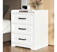 Mesita de Noche Blanca Moderna con cajón y Estante de Almacenamiento Abierto Mueble Auxiliar para Dormitorio o Sala de Estar 40x30cm