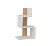 Mesita de noche blanca y decorada en madera de roble l42 cm - rosie
