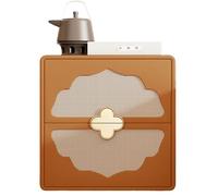 Mesita de Noche China Vintage de ratán, de Madera Maciza, Estilo Mediados de Siglo, Armario de Almacenamiento for Dormitorio, Estilo Posada, diseño de Dos cajones(G,50cm(19.7in))