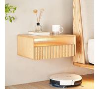 Mesita De Noche Colgante,mesita De Noche De Madera Maciza con Cajones,fácil De Montar Y Limpiar,Estantería Flotante De Pared con Cajón,para Dormitorio, Sala De Estar