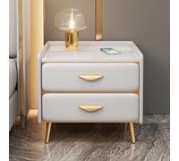 Mesita de noche compacta con 2 cajones, solución de almacenamiento que ahorra espacio para mesita de noche o mesa auxiliar de sala de estar