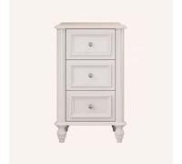 Mesita De Noche Compacta Con Cajones, Mesita De Noche De Madera,Esquinas Redondeadas, No Requiere Montaje, Adecuada for Dormitorios En Todo Tipo De Propiedades(White,40CM/15.7IN_THREE DRAWERS)
