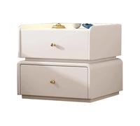 Mesita de noche compacta con cajones, solución de almacenamiento que ahorra espacio para dormitorios pequeños