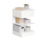 Mesita de noche con 1 cajón y 2 estantes, consola, mesa auxiliar para salón comedor fbt49-w sobuy es