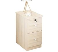 Mesita de noche con 2 cajones con cerradura para más espacio de almacenamiento, fácil instalación, 25 x 39 x 50 cm (color: A)