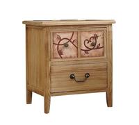 Mesita De Noche con 2 Cajones, Mesita De Noche Moderna De Estilo Rústico, Mueble De Dormitorio con Patas De Madera Maciza, Mesa Auxiliar Decorativa para El Hogar(Brown)