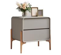 Mesita de noche con 2 cajones, mesita de noche moderna para dormitorio y sala de estar, mesa auxiliar que ahorra espacio con patas altas