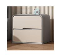 Mesita de noche con almacenamiento, mesa auxiliar de estilo simple para dormitorio y sala de estar, mesa auxiliar de madera con 2 cajones, mesa auxiliar de sofá versátil para una vida organizada