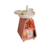 Mesita De Noche con Almacenamiento,Mesa De Té Móvil/Armario con 3 Estantes Abiertos,Equipada con Ruedas,Capacidad De Peso De 50 Kg,Adecuada For Espacios Pequeños(Color5)