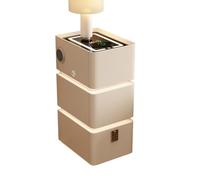 Mesita de noche con altavoz Bluetooth y carga inalámbrica, diseño LED ultrafino, mesa auxiliar con cerradura de combinación