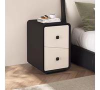 Mesita de noche con cajón de almacenamiento y 2 cajones, color negro, 35 x 40 x 50 cm, ideal para dormitorio, sala de estar y pasillo