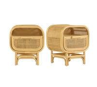 Mesita de noche con cajón de ratán LUWAK