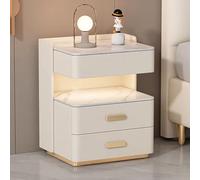 Mesita de noche con cajón, mesa auxiliar estrecha de madera, madera maciza sintética, muebles de estilo nórdico para dormitorio