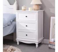 Mesita De Noche con Cajón, Mesita De Noche Alta, Mesitas De Noche De Mediados De Siglo con Estante De Almacenamiento Abierto, Mesita De Noche De Madera Para Sofá De Sala De Estar De Dormitorio(White,5
