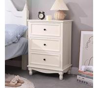 Mesita De Noche con Cajón, Mesita De Noche Alta, Mesitas De Noche De Mediados De Siglo con Estante De Almacenamiento Abierto, Mesita De Noche De Madera Para Sofá De Sala De Estar De Dormitorio(Ivory,5