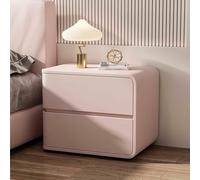 Mesita de noche con cajones dobles, esquinas redondeadas, no requiere montaje, ideal para dormitorio, sala de estar u oficina