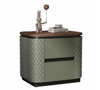 Mesita de Noche con cajones, Ideal para Salones, dormitorios y sofás, con una Mesa Auxiliar con Amplia Capacidad de Almacenamiento(Light Green,Medium)