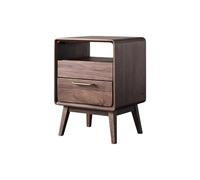 Mesita de noche con cajones Mesita de noche de madera maciza, mesita de noche de nogal negro simple y moderna, gabinete de almacenamiento chino junto a la cama Mesitas De Noche Para Dormitorio