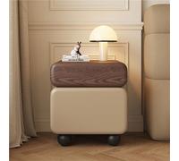 Mesita de noche con cajones, mesita de noche, diseño distintivo de patas redondas, muebles de dormitorio de espacio pequeño, adecuada para dormitorio y sala de estar