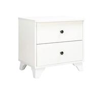 Mesita de noche con cajones para sala de estar, mesa auxiliar para dormitorio, mesita de noche moderna, color blanco