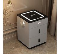 Mesita de noche con carga inalámbrica, luces LED ajustables y puertos USB para una comodidad moderna de dormitorio