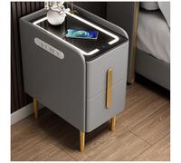 Mesita de noche con carga inalámbrica y luces LED para una comodidad moderna en el dormitorio