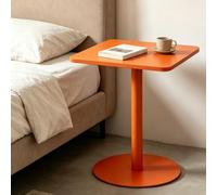 Mesita De Noche Con Pedestal Cuadrado, Mesa Auxiliar De Una Sola Pierna Con Base Redonda, Mesita De Noche Minimalista Para Dormitorio, Mesa Decorativa Para Dormitorio Con Espacio Pequeño(60x60x73cm)