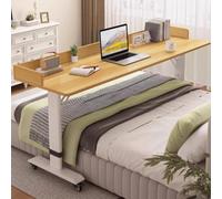 Mesita de noche con ruedas de altura ajustable para hospital, para comer y usar en laptop, apta para el hogar, diseño móvil conveniente para un fácil acceso