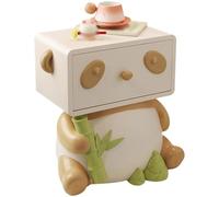 Mesita De Noche Creativa con Forma De Panda De Dibujos Animados, Adornos Prácticos para Guardar Cosas, Mesilla De Noche Pequeña con Cajones No Requiere Instalación(Khaki)