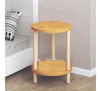 Mesita de noche cuadrada redonda moderna de madera de doble capa para el hogar, oficina, dormitorio, sala de estar, sofá, mesa auxiliar, mesa de café