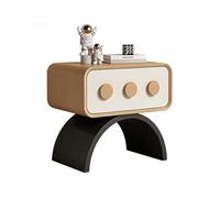 Mesita de Noche Curvada de Estilo Vintage con cajón, Mueble Decorativo Ideal para organizar la habitación de los Adolescentes(Apricot,(16 * 16 * 19in))