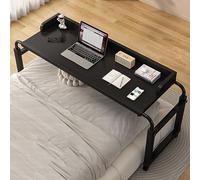 Mesita de noche de altura ajustable con ruedas, mesa rodante móvil, versátil carrito de noche para un fácil acceso, perfecto para uso de alimentos y laptop, diseño de ahorro de espacio