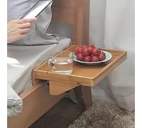 Mesita de noche de bambú, mesita de noche con clip con diseño ajustable, bandeja organizadora de almacenamiento resistente para decoración de dormitorio y artículos esenciales universitarios