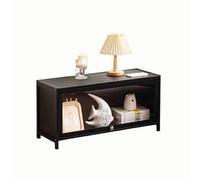 Mesita de noche de bambú, mesita de noche larga y estrecha con puerta transparente para dormitorio, sala de estar, oficina, entrada, mesa auxiliar de almacenamiento en el suelo