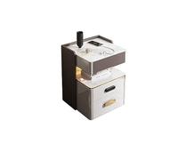 Mesita de noche de carga inalámbrica con cajón, altavoz Bluetooth, bloqueo de huellas dactilares y luz con sensor, mesita de noche ideal para dormitorio y sala de estar