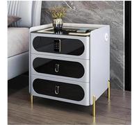 Mesita de noche de carga inalámbrica con cajones bloqueables y puertos USB para una organización moderna del dormitorio
