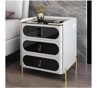 Mesita de noche de carga inalámbrica con cajones bloqueables y puertos USB para una organización moderna del dormitorio