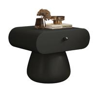 Mesita de Noche de diseño de nicho,de Madera Maciza,Curva de Primera Calidad, con cajones,Ideal for Sala de Estar, Dormitorio,instalación en Toda la casa,Color Blanco.(A,40cm(15.7inch))