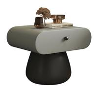 Mesita de Noche de diseño de nicho,de Madera Maciza,Curva de Primera Calidad, con cajones,Ideal for Sala de Estar, Dormitorio,instalación en Toda la casa,Color Blanco.(C,40cm(15.7inch))